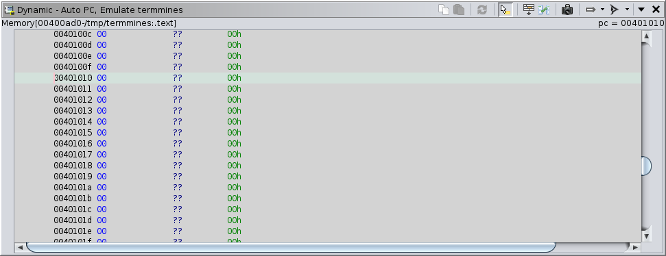 Stale listing upon starting pure emulation