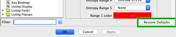 Tool Options Dialog