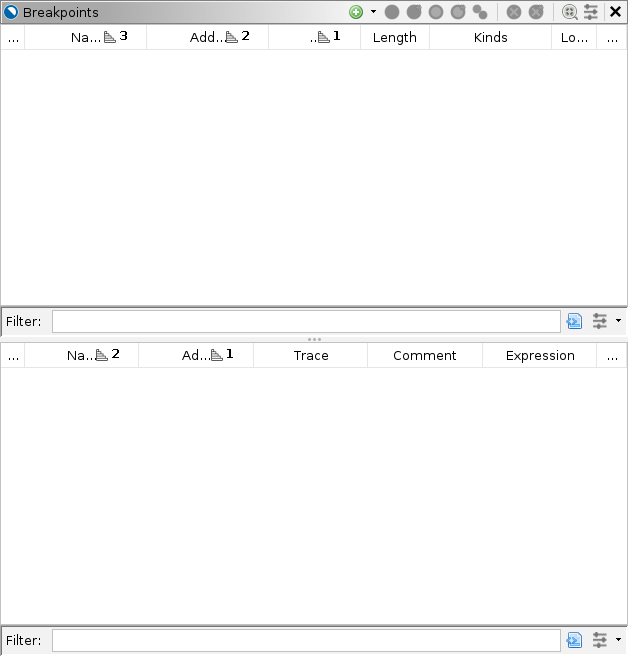The breakpoints window