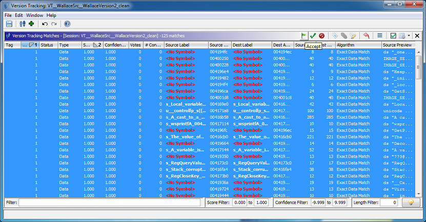 Select All Exact Matches and Accept